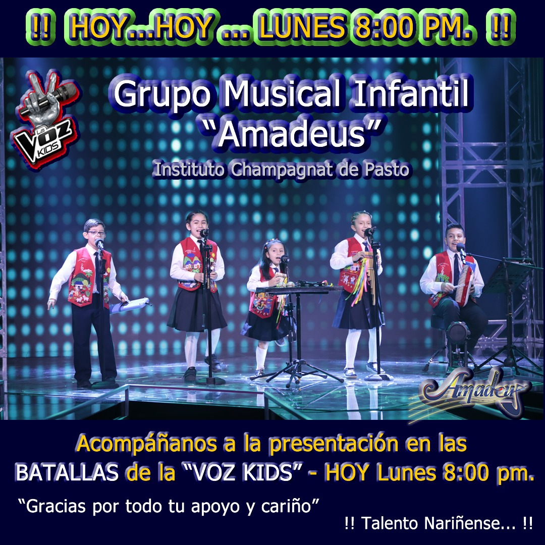ACOMPAÑENOS AL GRUPO MUSICAL AMADEUS EN LAS BATALLAS DE LA VOZ KIDS